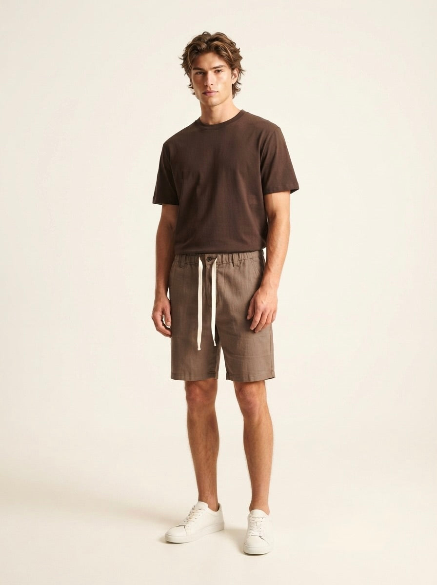 Men’s Drawstring Linen Casual Shorts