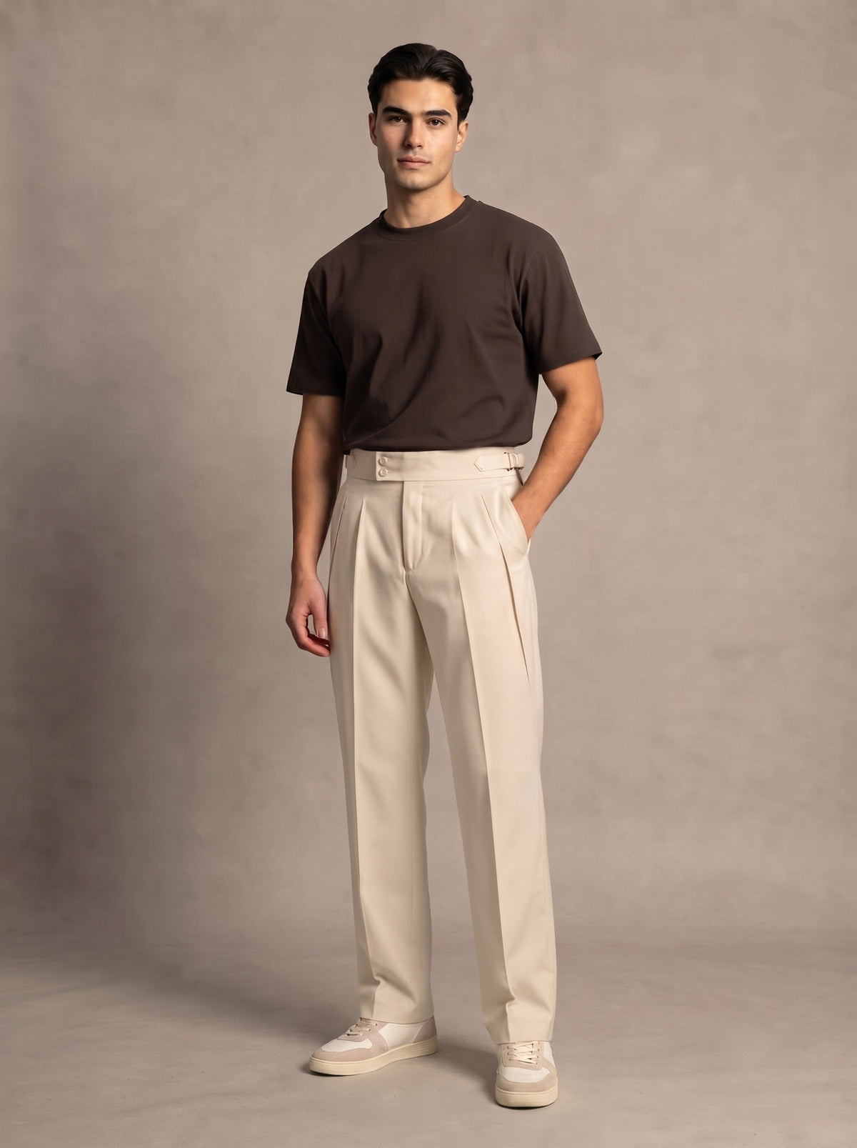 Men’s Single-Pleated Gurkha Trousers