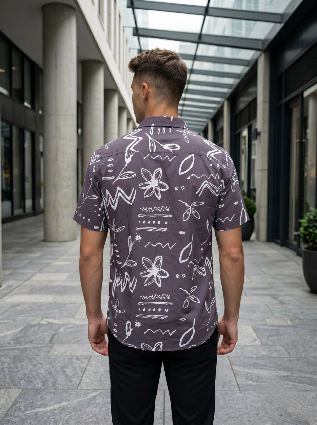 Digital Prints Half Sleeve Shirts - Purple