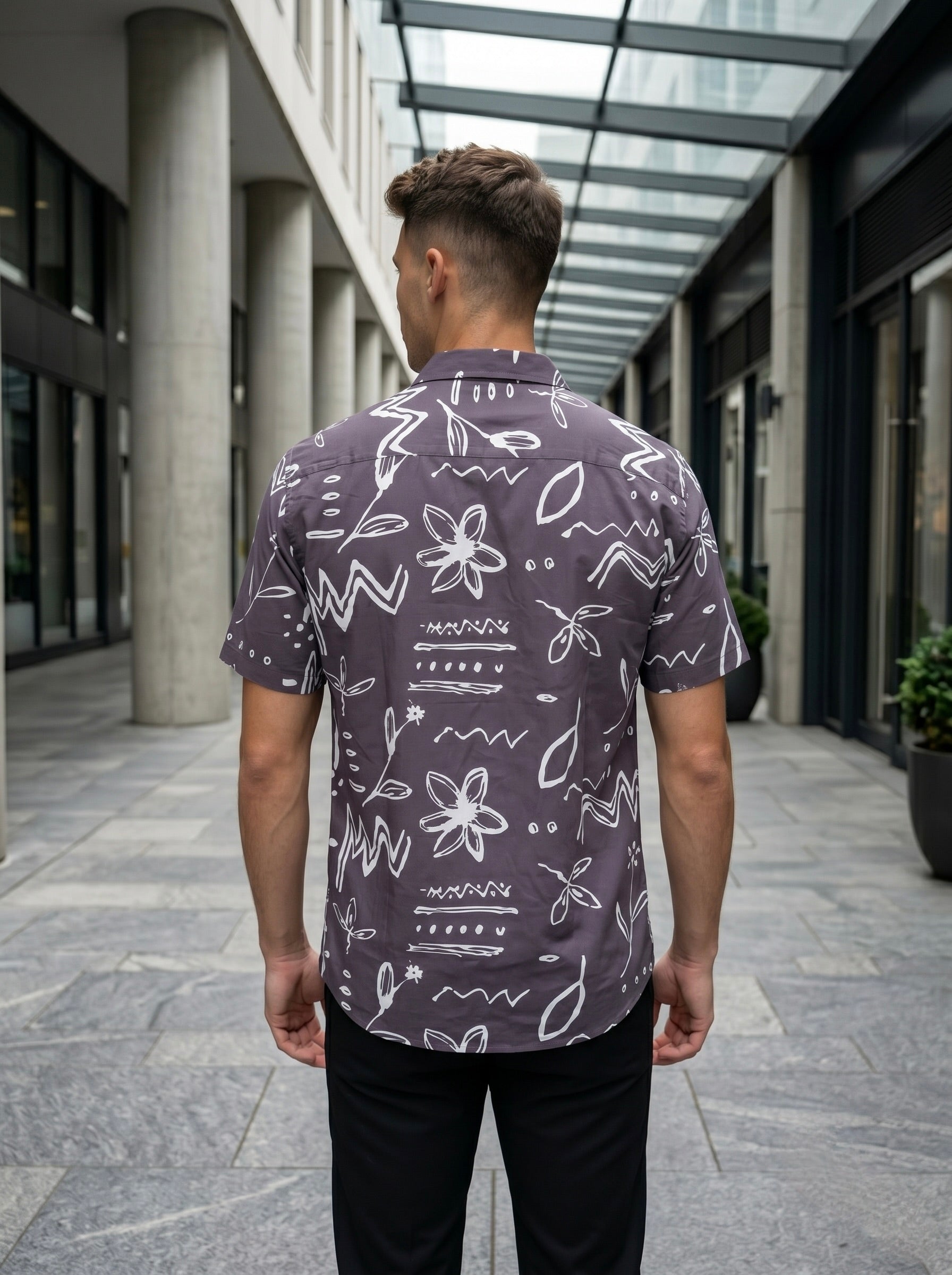 Digital Prints Half Sleeve Shirts - Purple