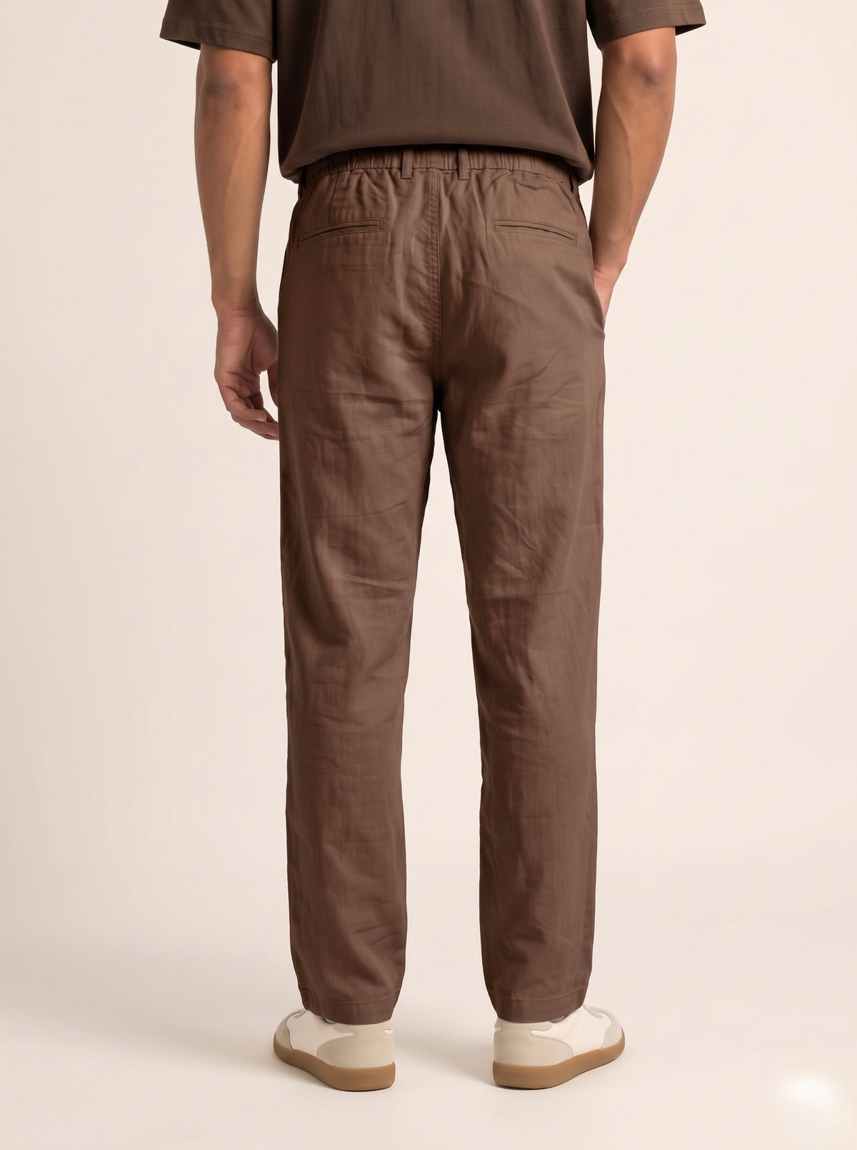 Men’s Pure Linen Loose Fit Drawstring Trousers