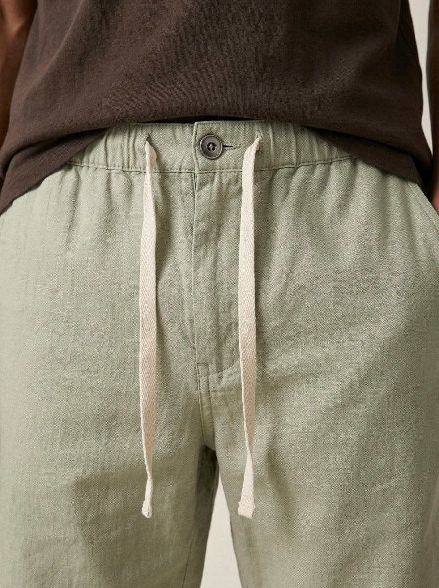 Men’s Drawstring Linen Casual Shorts