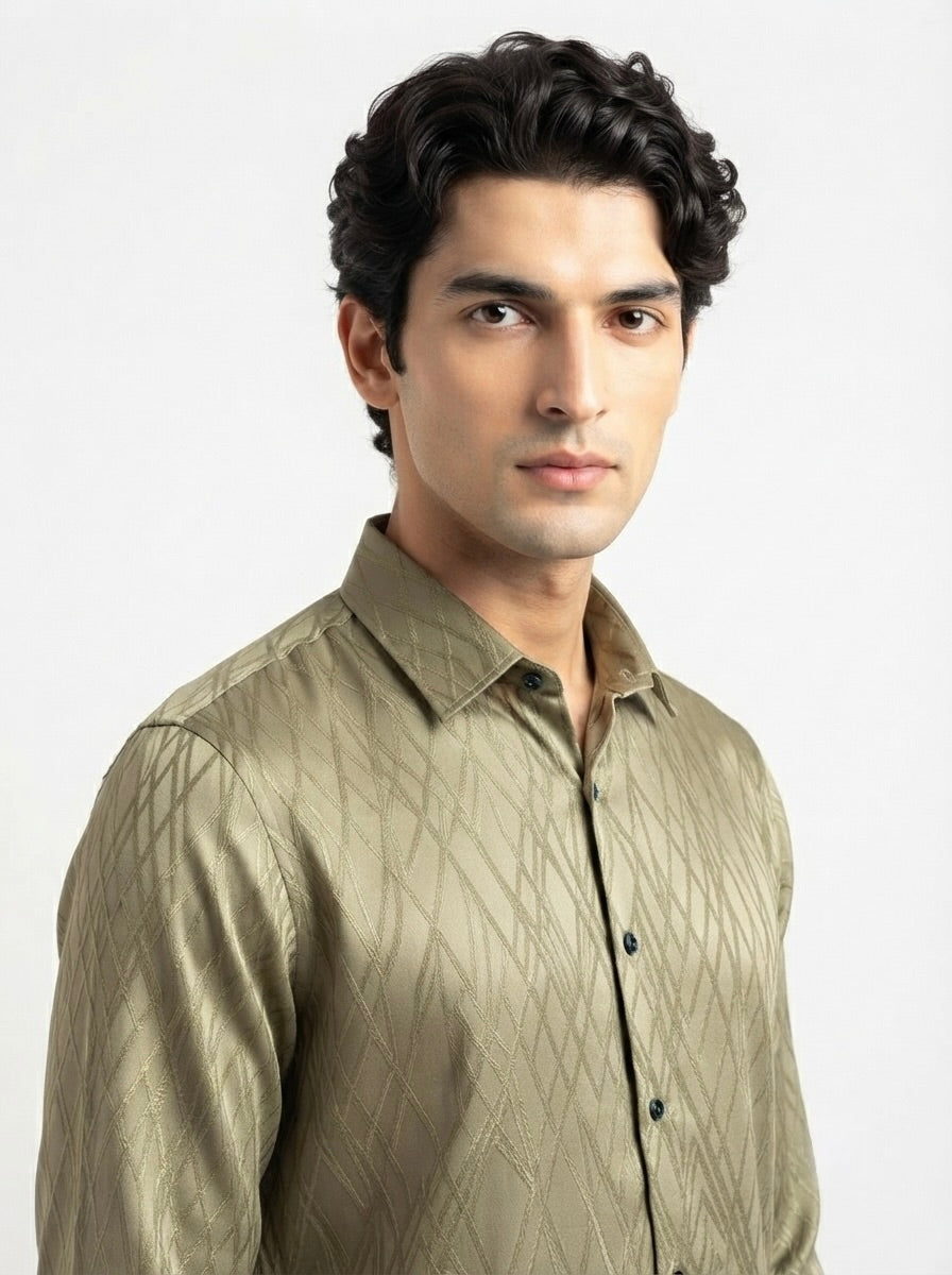 Men’s Cross Stripes Party Wear Shirt
