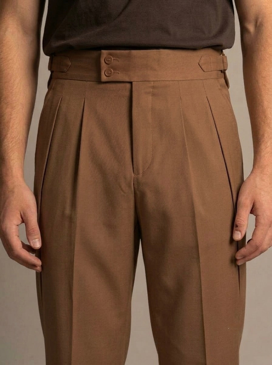 Men’s Single-Pleated Gurkha Trousers