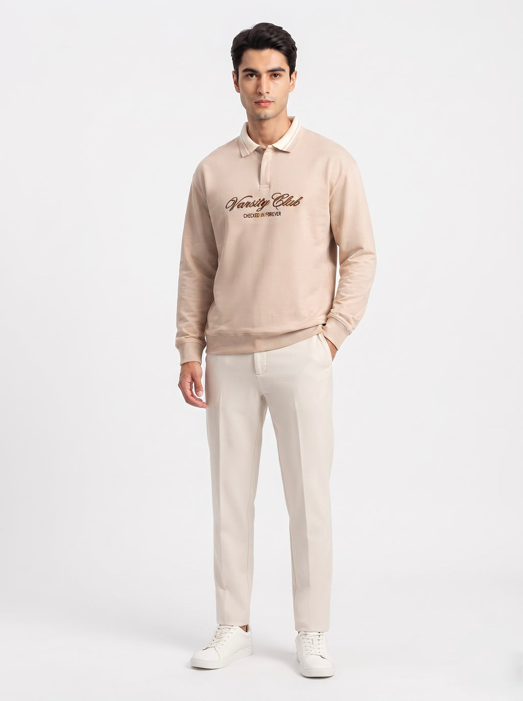 Men’s Varsity Club Full Sleeve Polo Sweatshirt