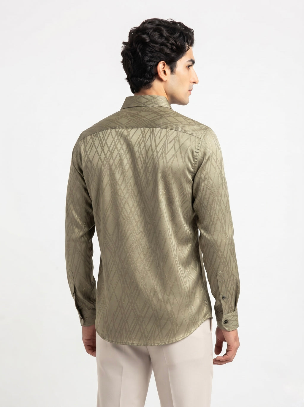 Men’s Cross Stripes Party Wear Shirt