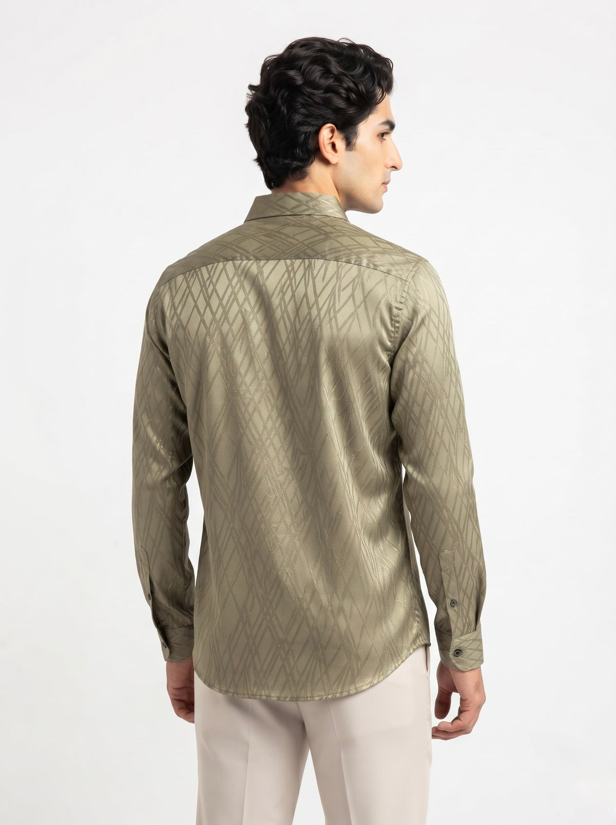 Men’s Cross Stripes Party Wear Shirt