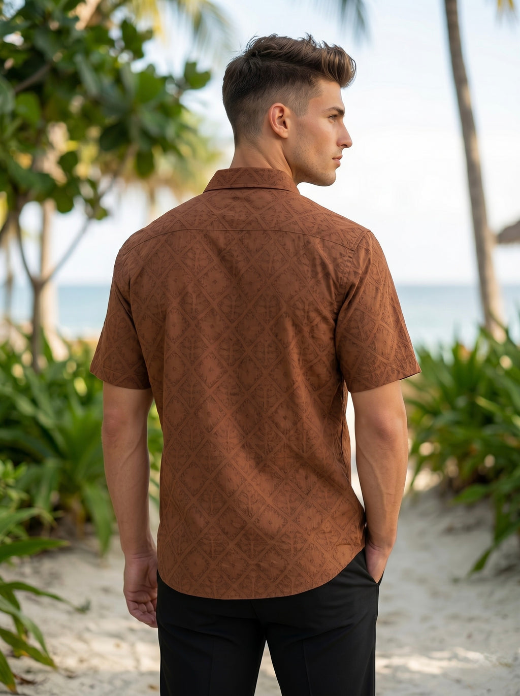 Diamond Textured Jacquard Shirt