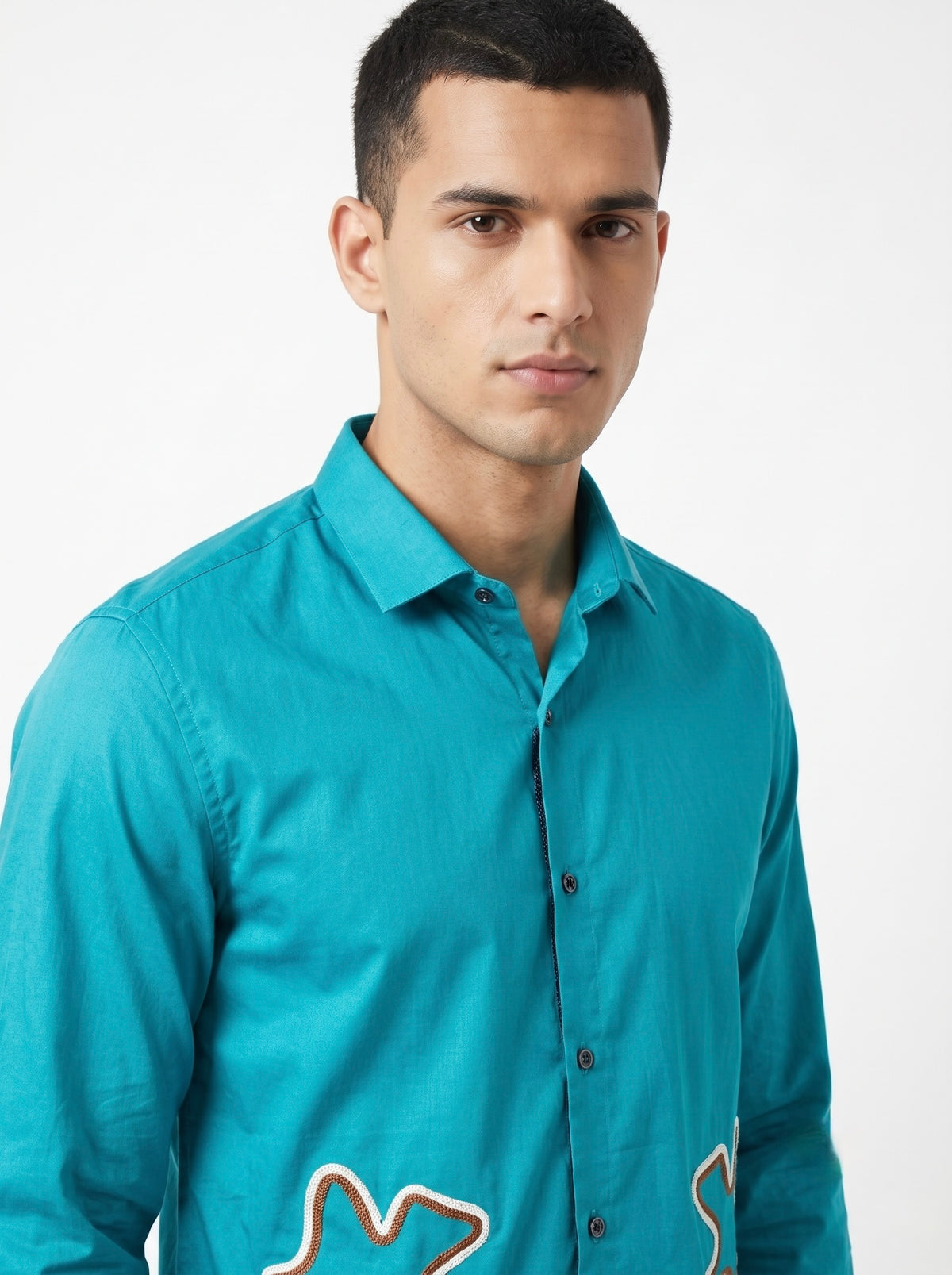 Men’s Floral Embroidered Full Sleeve Party Wear Shirt - Snipes
