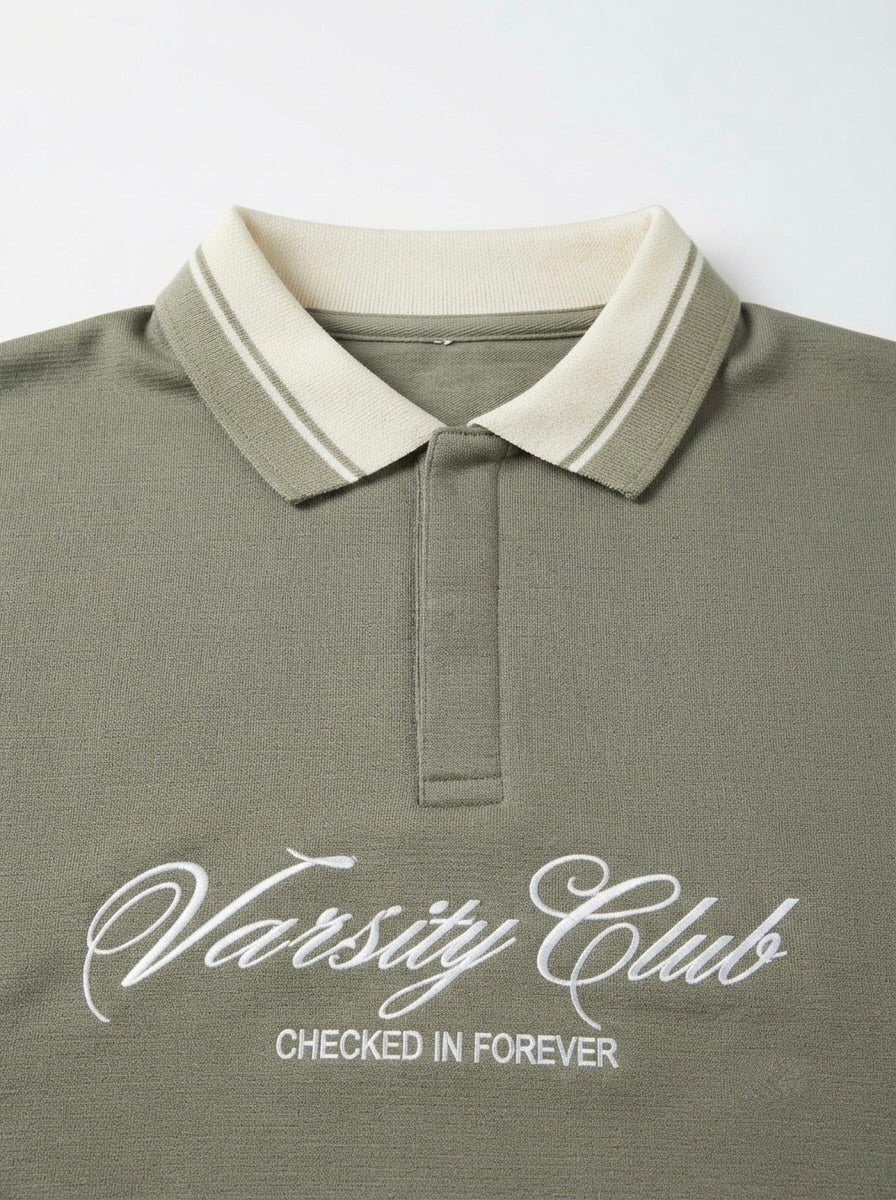 Men’s Varsity Club Full Sleeve Polo Sweatshirt