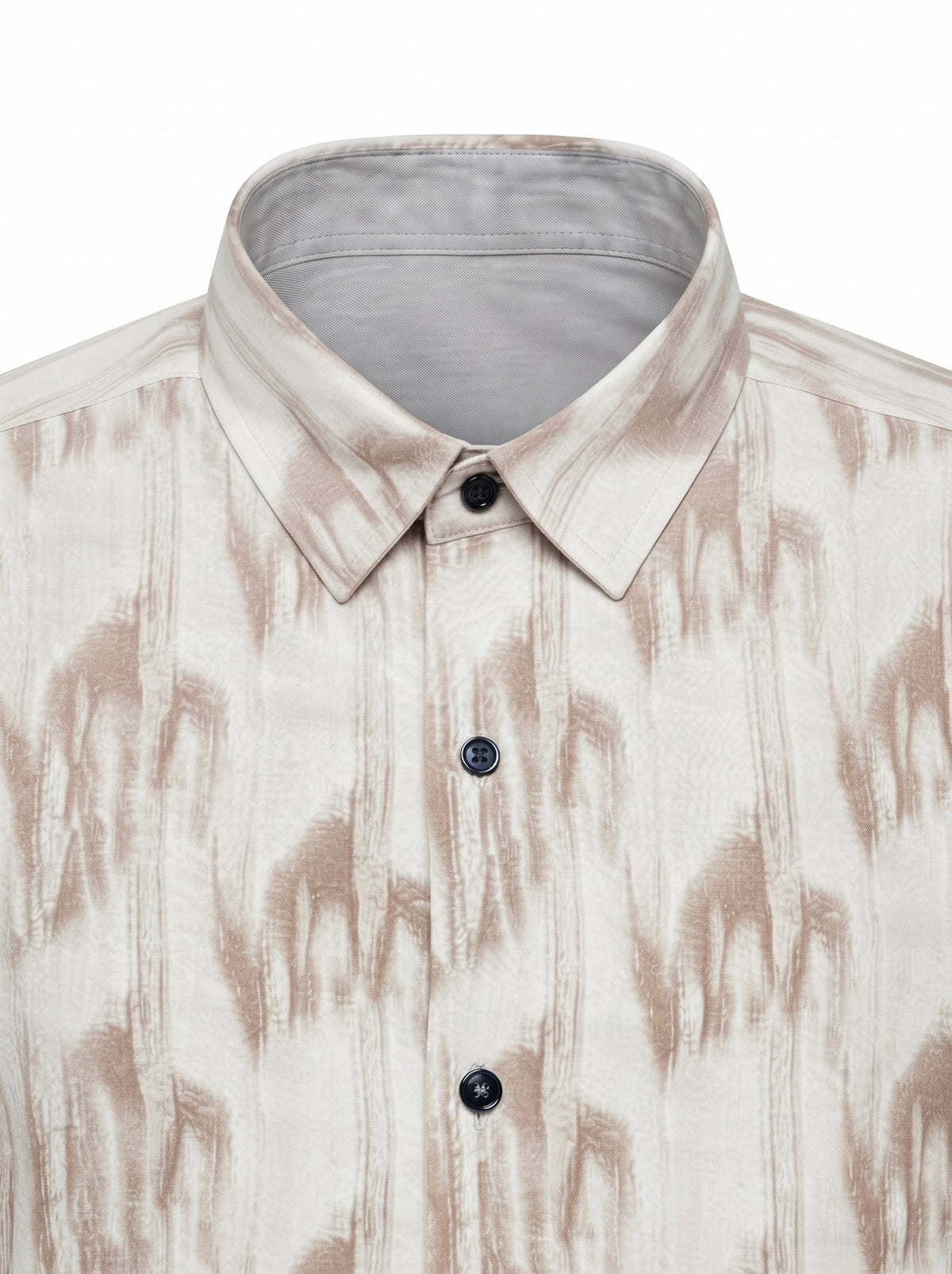 Men's abstract brushstroke print full sleeve shirt by Snipes, featuring colorful artistic design and button-up collar.