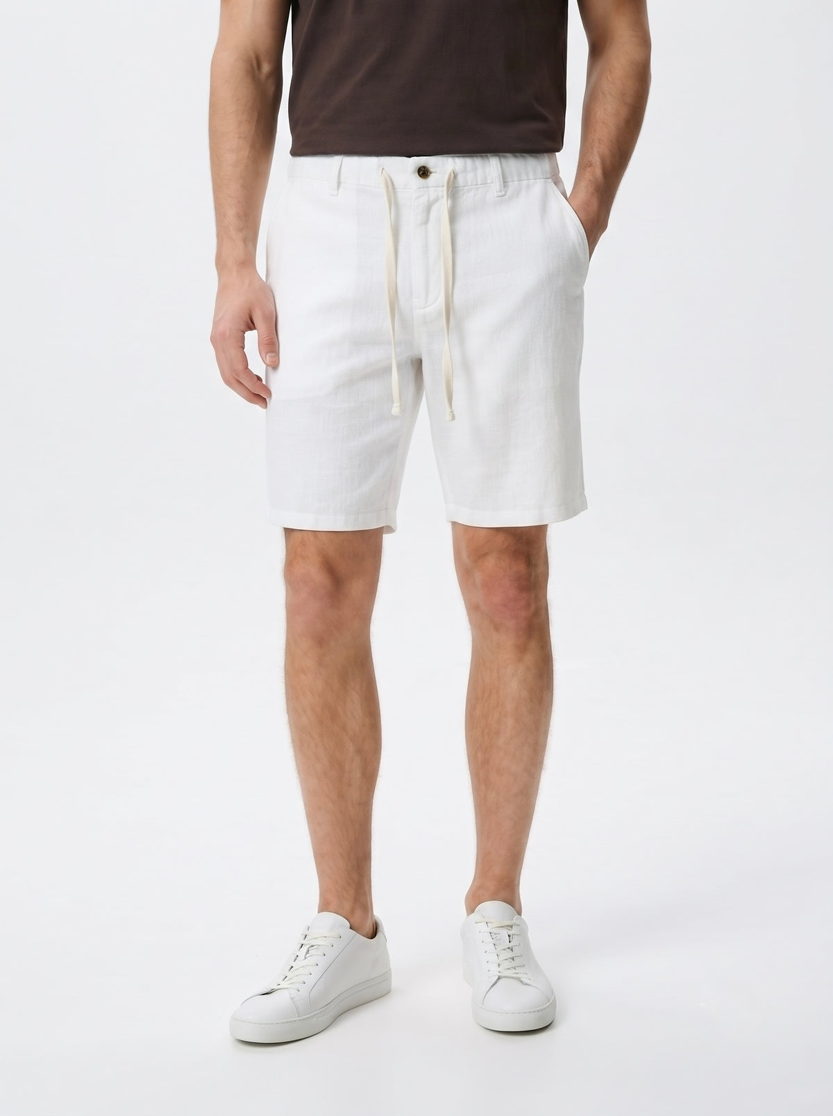 Men’s Drawstring Linen Casual Shorts