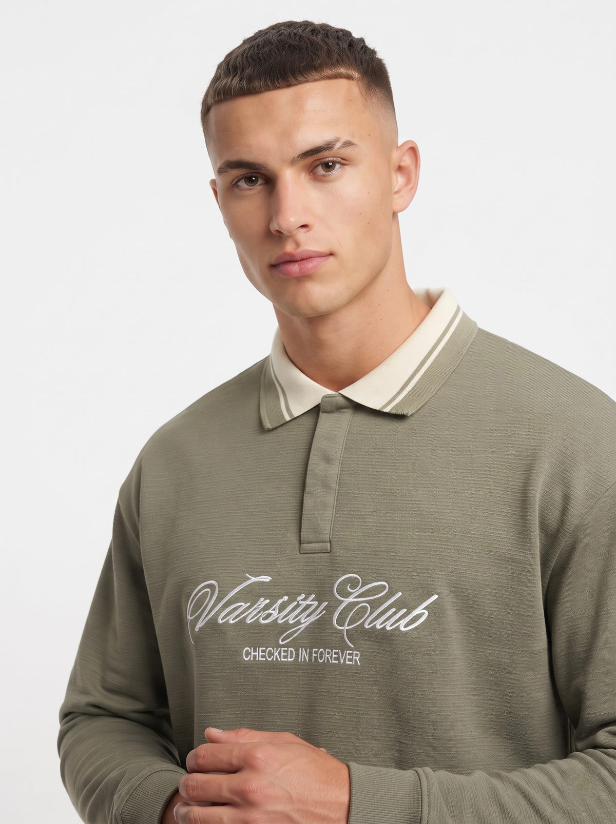 Men’s Varsity Club Full Sleeve Polo Sweatshirt