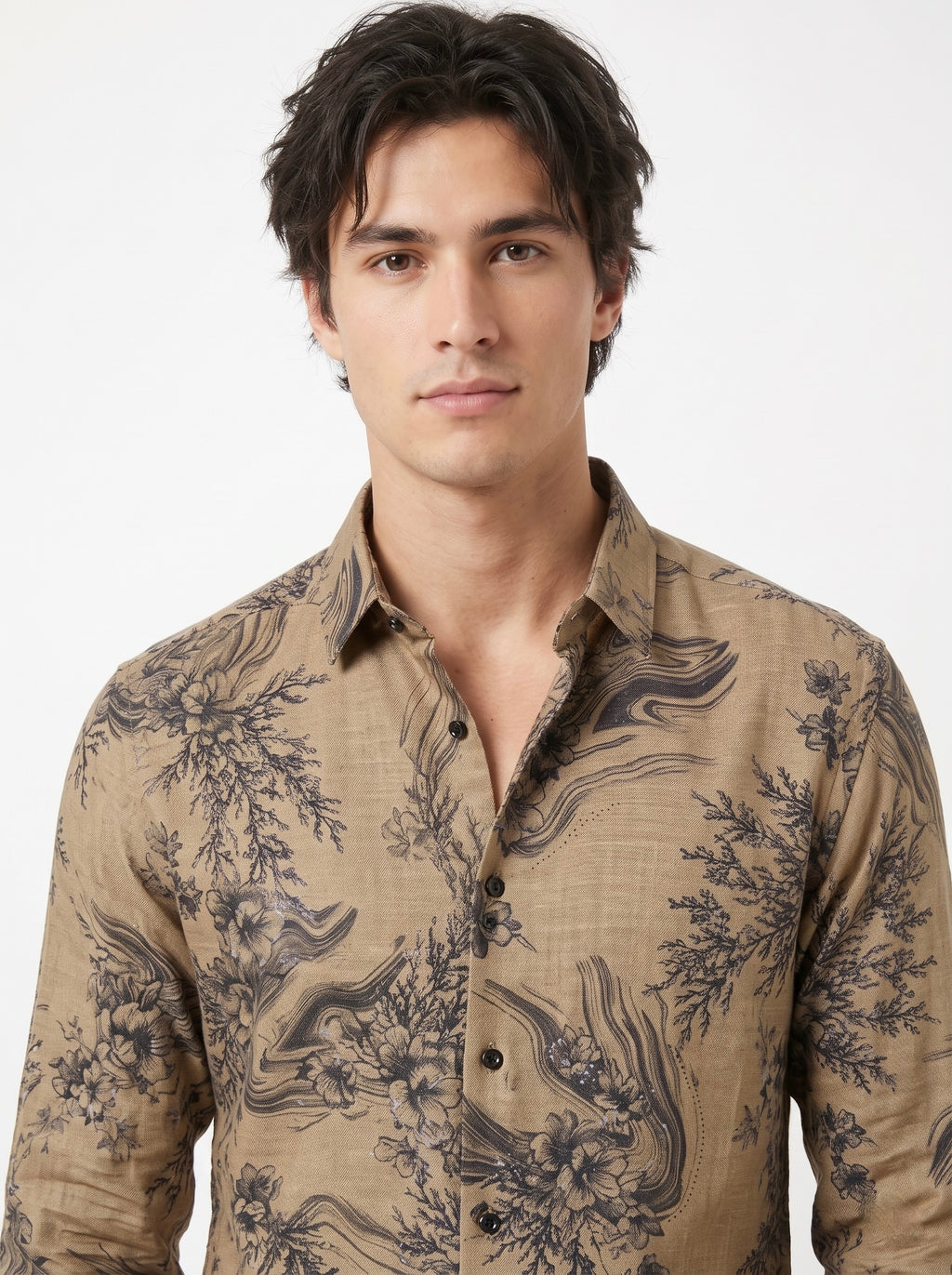 Men’s Floral Foil Print Full Sleeve Shirt