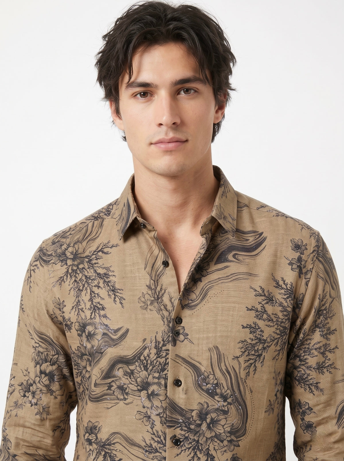 Men’s Floral Foil Print Full Sleeve Shirt