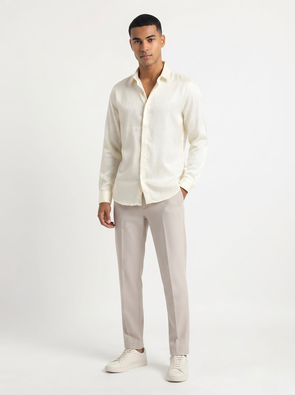 Men’s Cross Stripes Party Wear Shirt