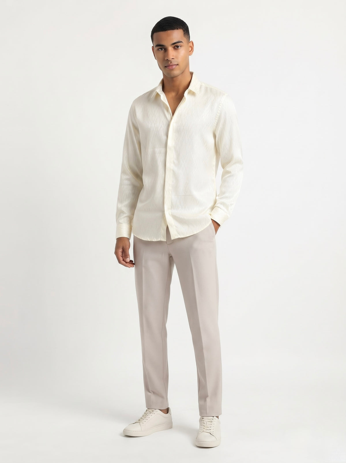 Men’s Cross Stripes Party Wear Shirt