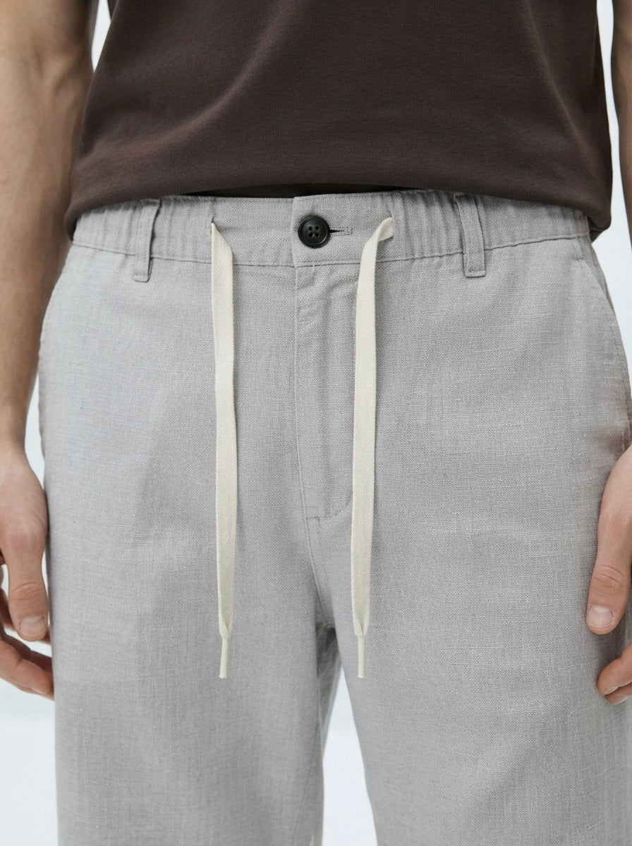Men’s Drawstring Linen Casual Shorts