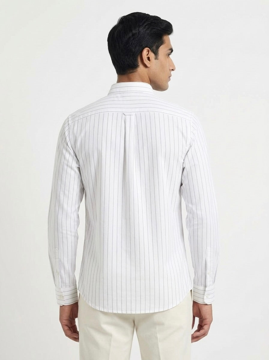 Men’s Striped TR Fabric Button-Down Shirt