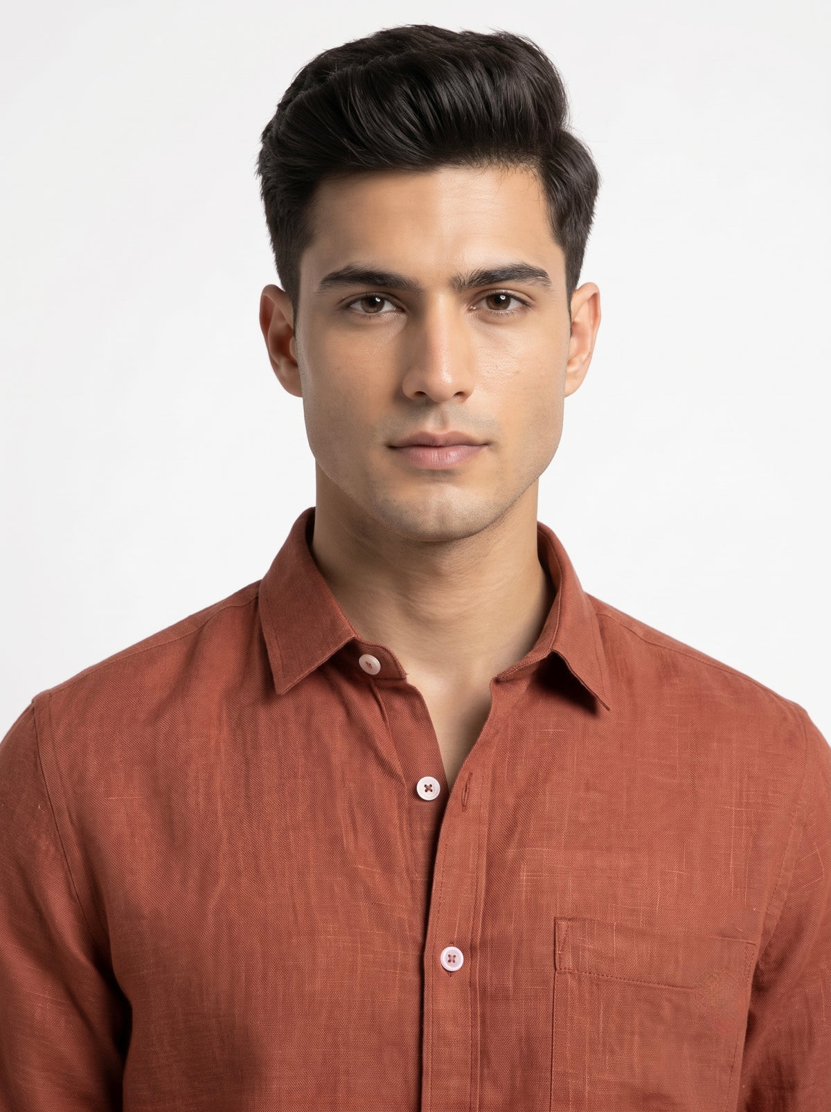 Men’s Snipes pure linen full sleeve casual shirt displayed on a hanger, showcasing its lightweight, breathable fabric and classic design.