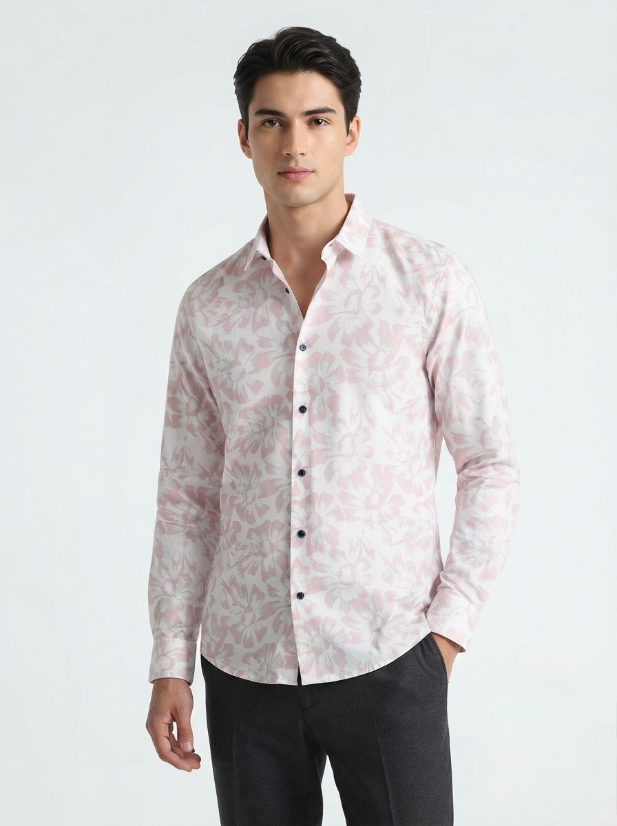 Men’s floral printed full sleeve shirt by Snipes, featuring vibrant floral patterns on a casual long-sleeve shirt.