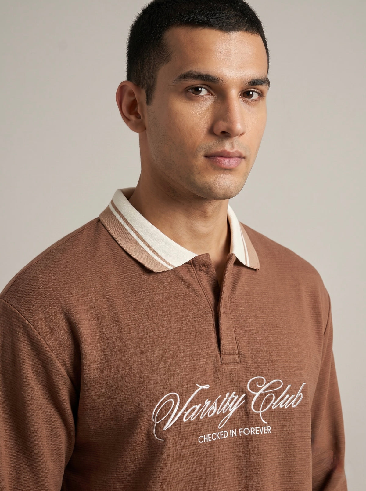 Men’s Varsity Club Full Sleeve Polo Sweatshirt