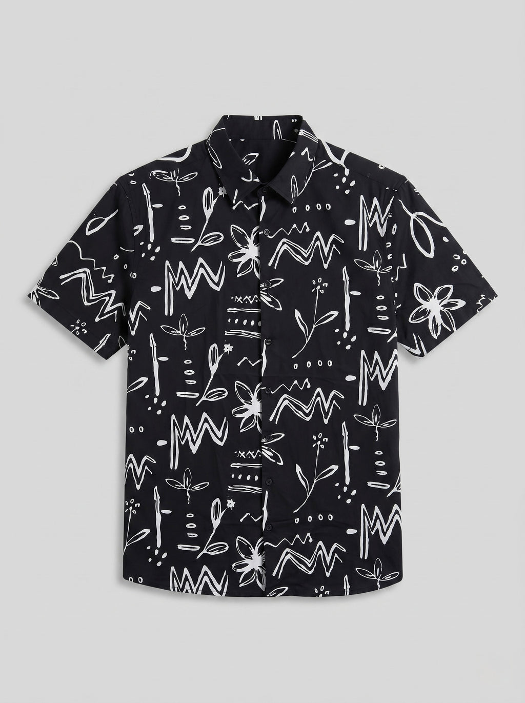 Digital Prints Half Sleeve Shirts - Black