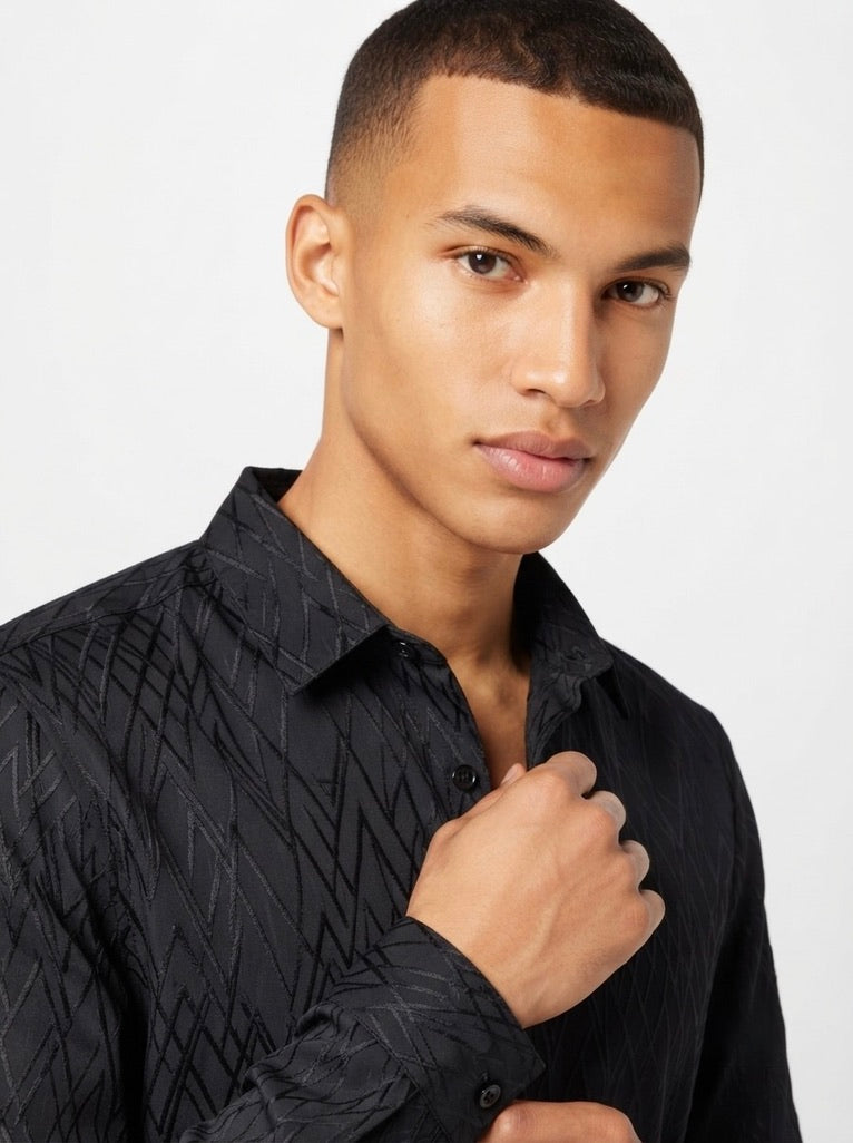 Men’s Cross Stripes Party Wear Shirt