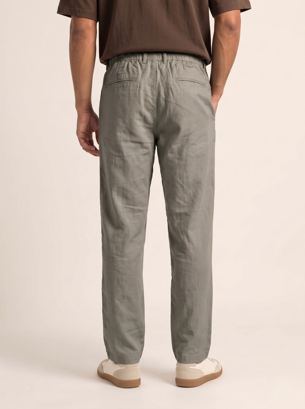 Men’s Pure Linen Loose Fit Drawstring Trousers