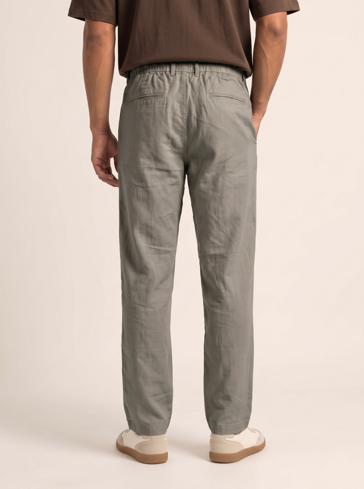 Men’s Pure Linen Loose Fit Drawstring Trousers