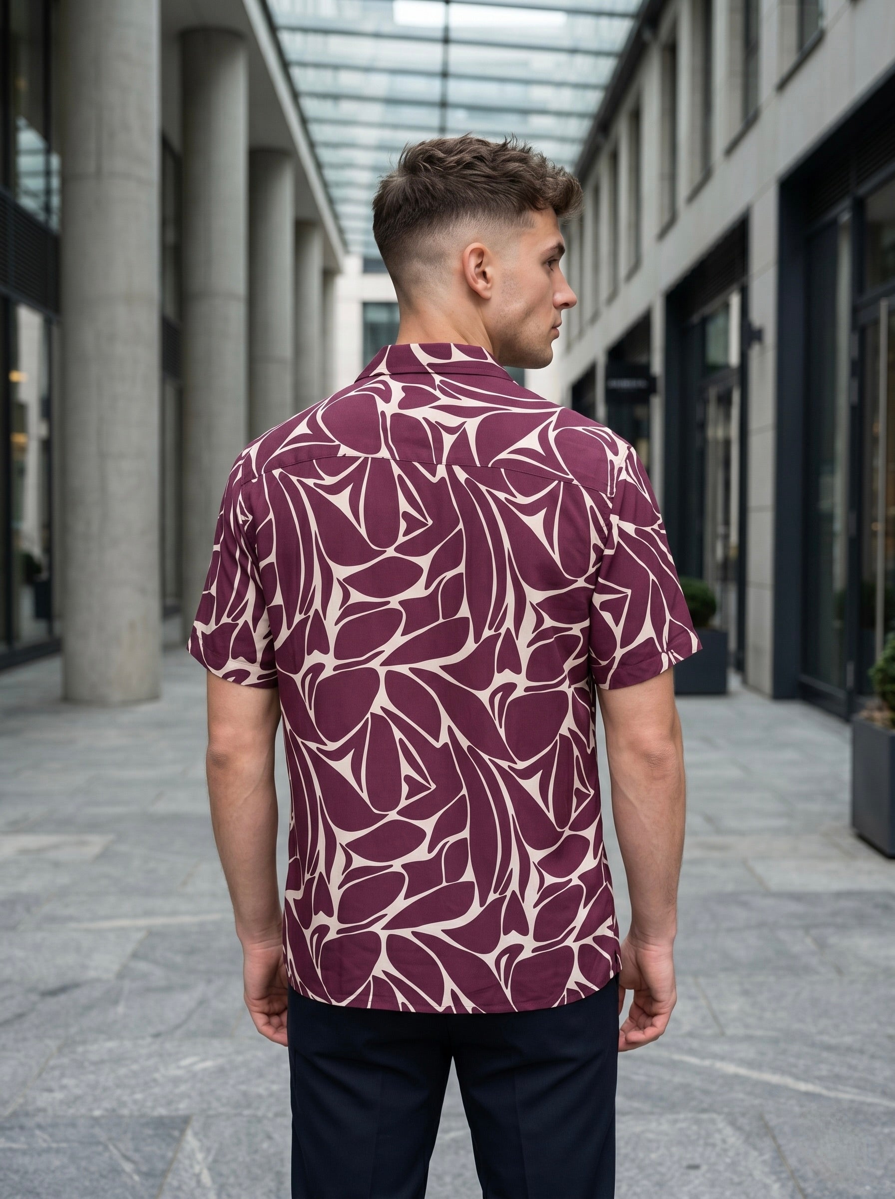 Digital Prints Half Sleeve Shirts - Violet
