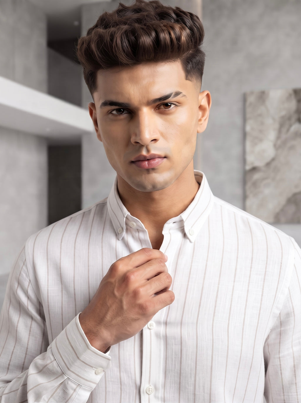 Snipes linen striped shirt featuring a classic design, lightweight fabric, and a relaxed fit.