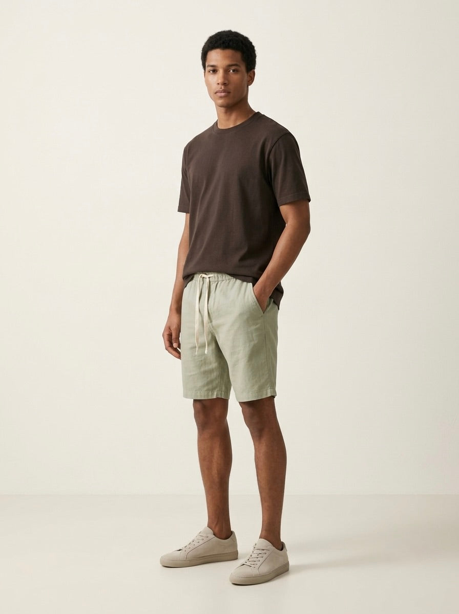 Men’s Drawstring Linen Casual Shorts