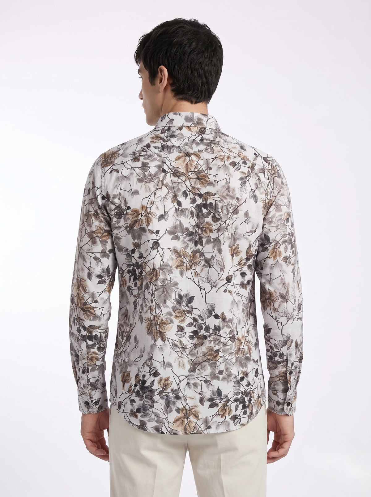 Men’s Botanical Foil Print Full Sleeve Shirt