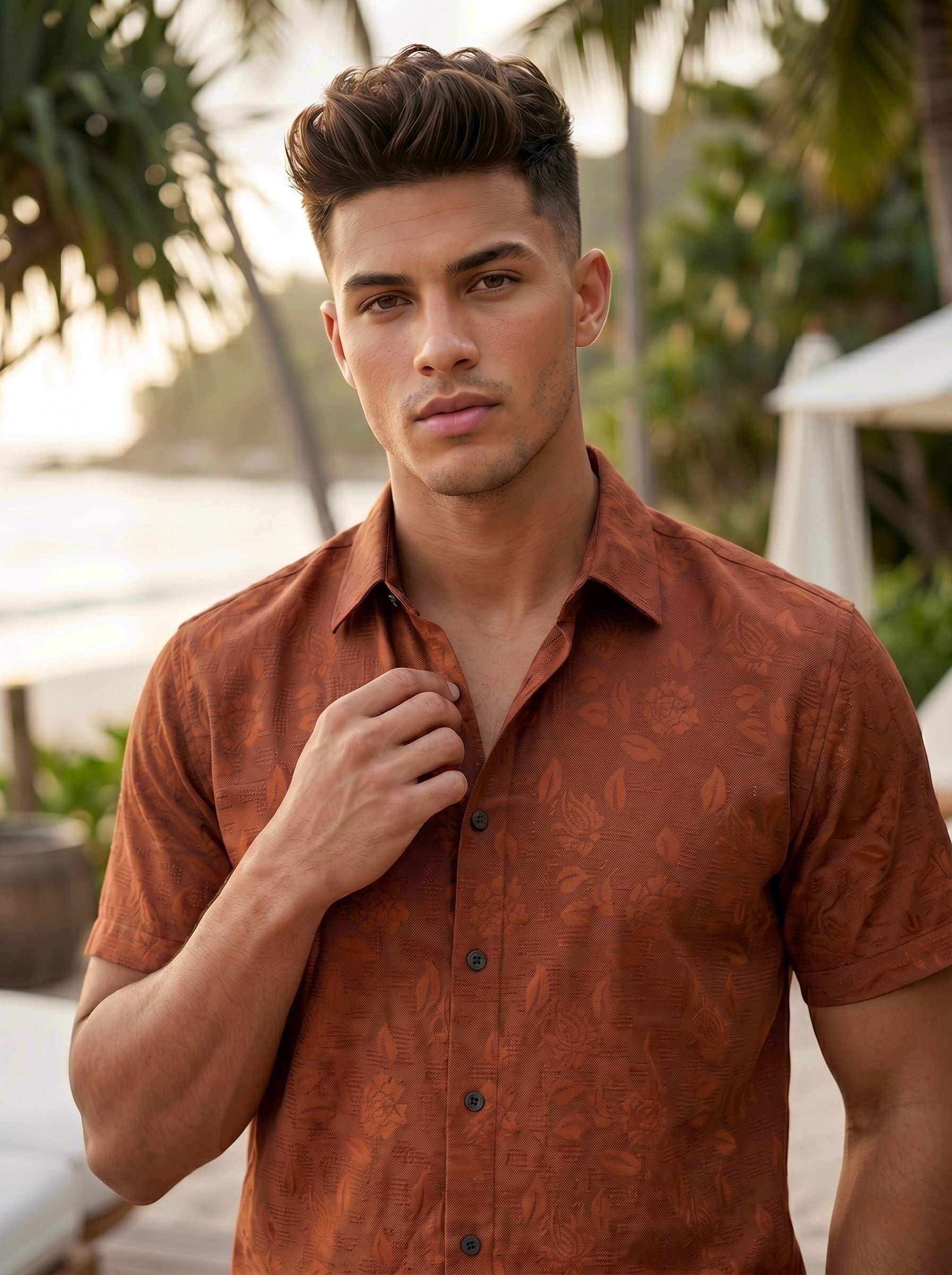 Floral Textured Jacquard Shirt