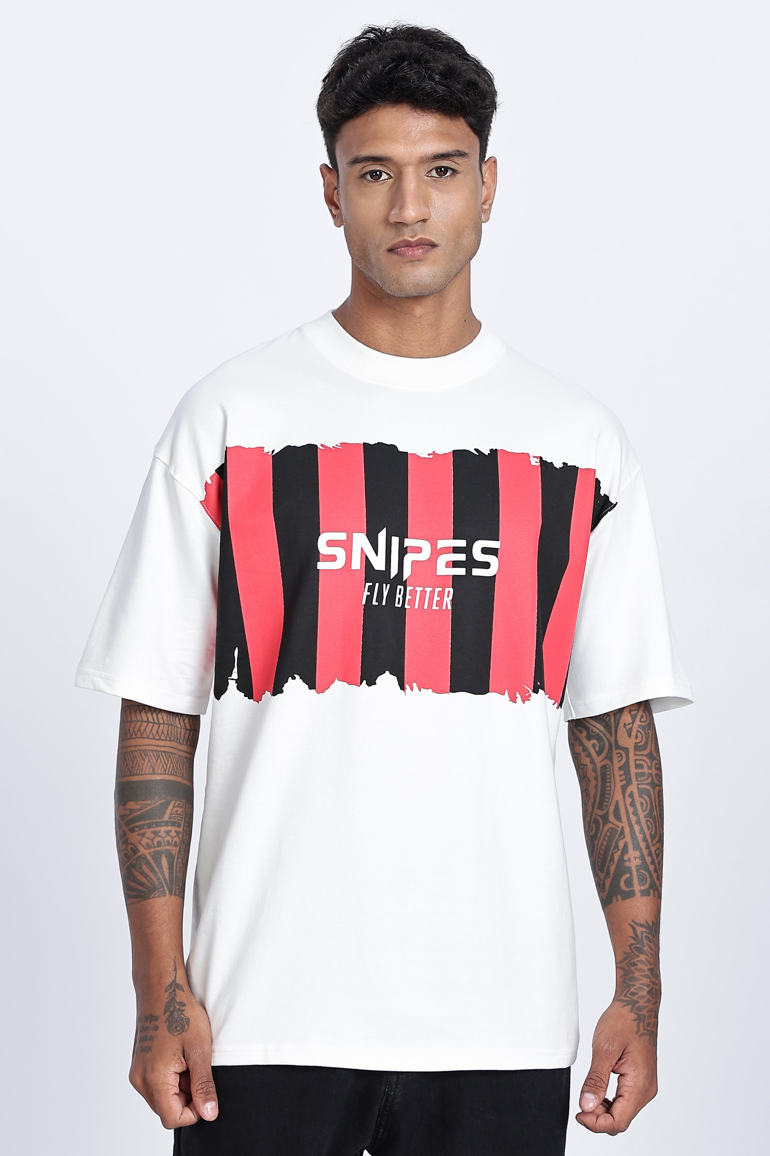 SNIPES Striped Oversized Printed T-Shirt Secondary image