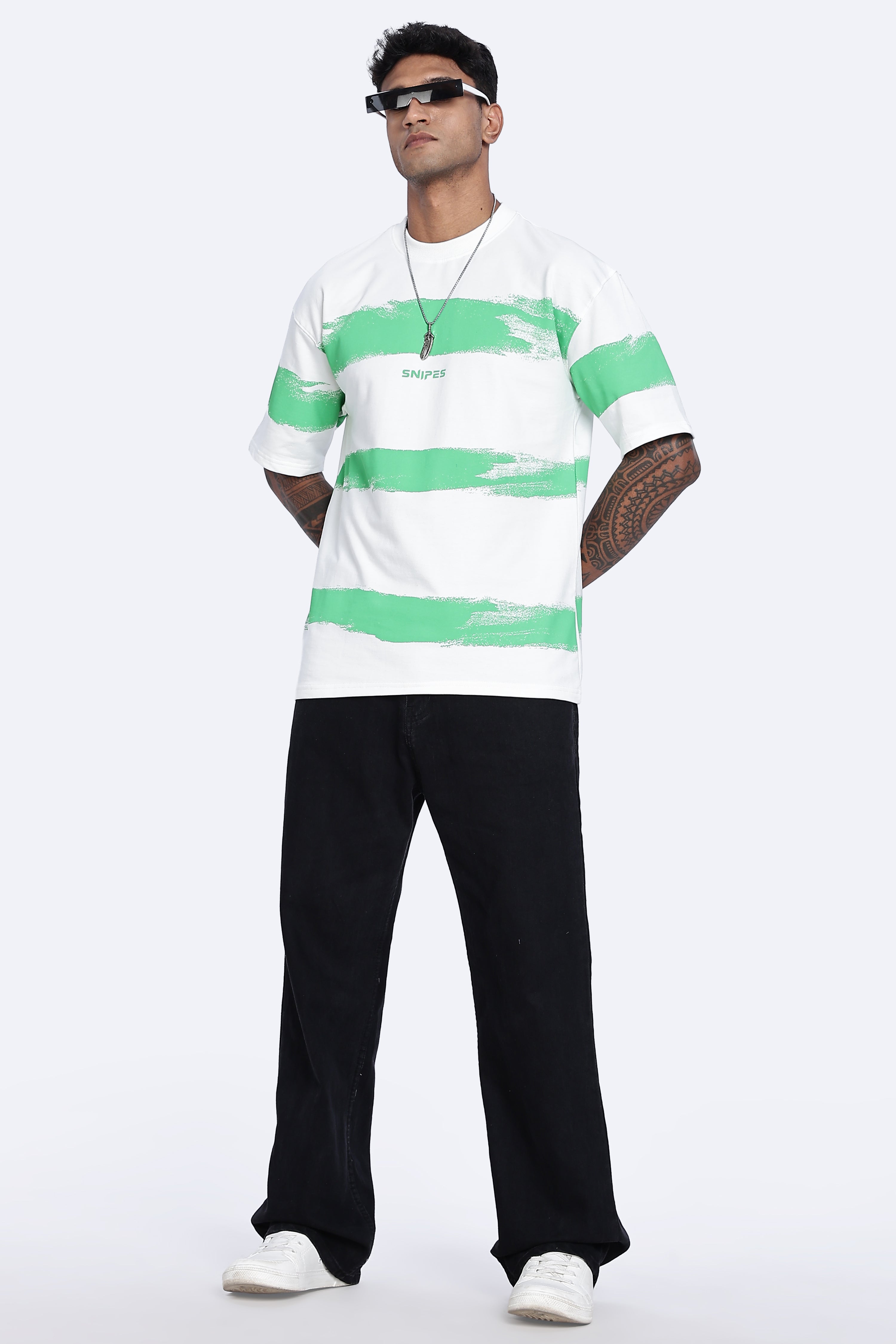 SNIPES Mint Brushstroke Oversized T-Shirt - Snipes