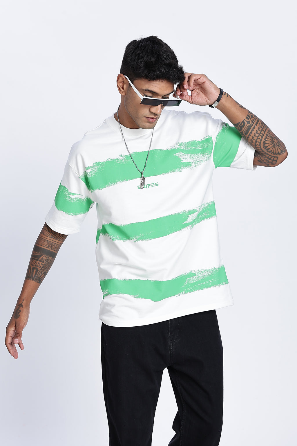 SNIPES Mint Brushstroke Oversized T-Shirt - Snipes