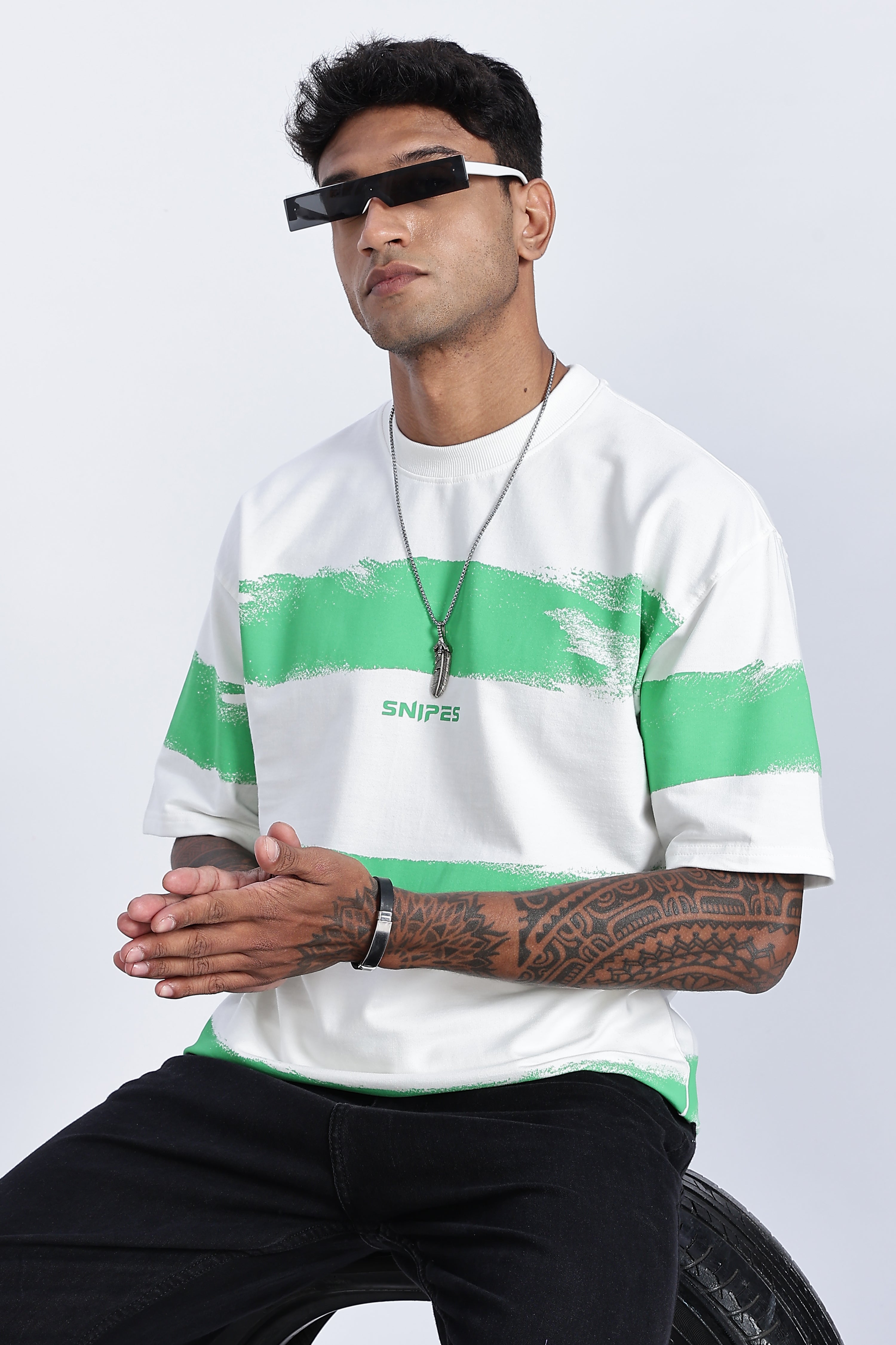 SNIPES Mint Brushstroke Oversized T-Shirt - Snipes
