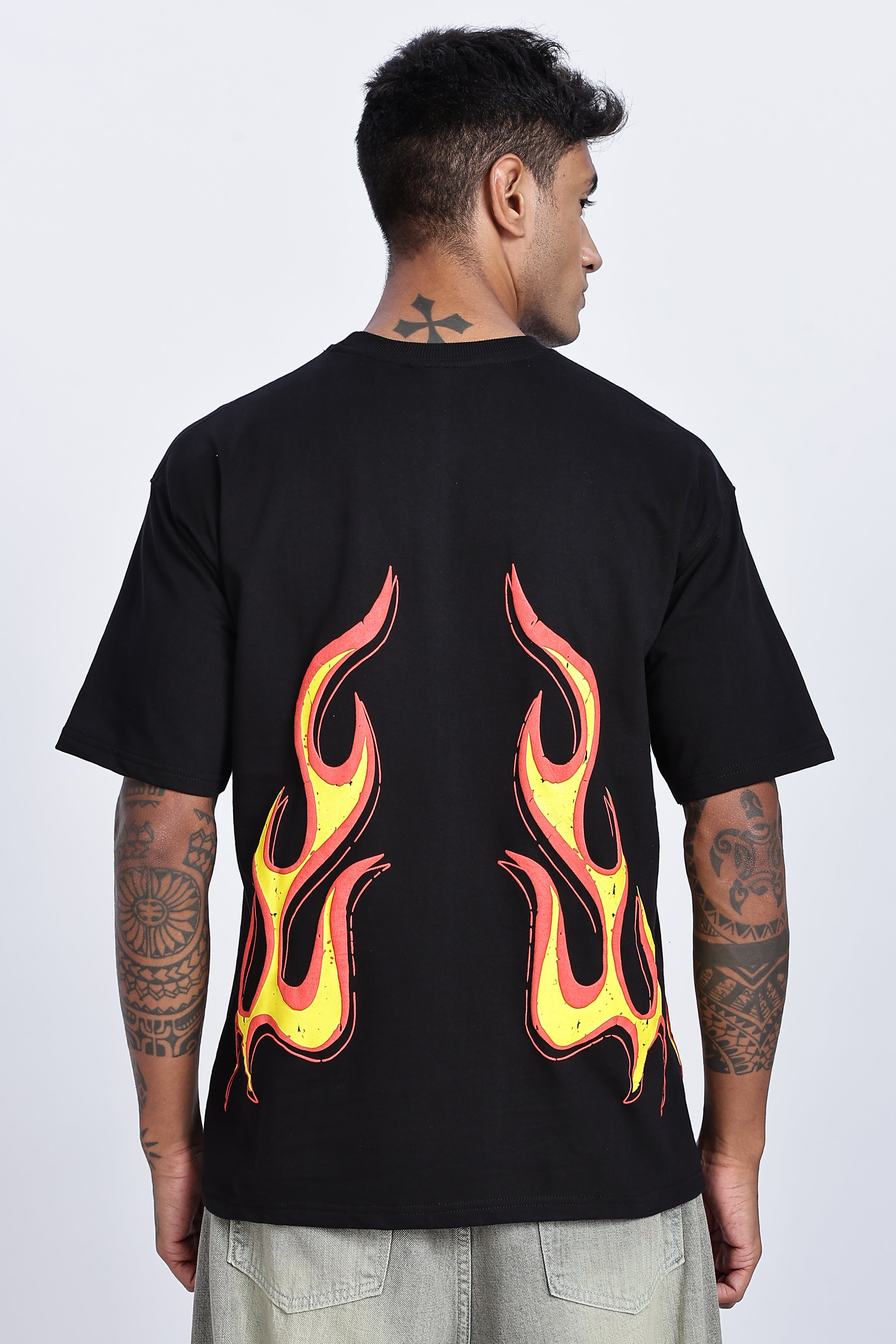 Flame Graphic Oversized T-Shirt Secondary image