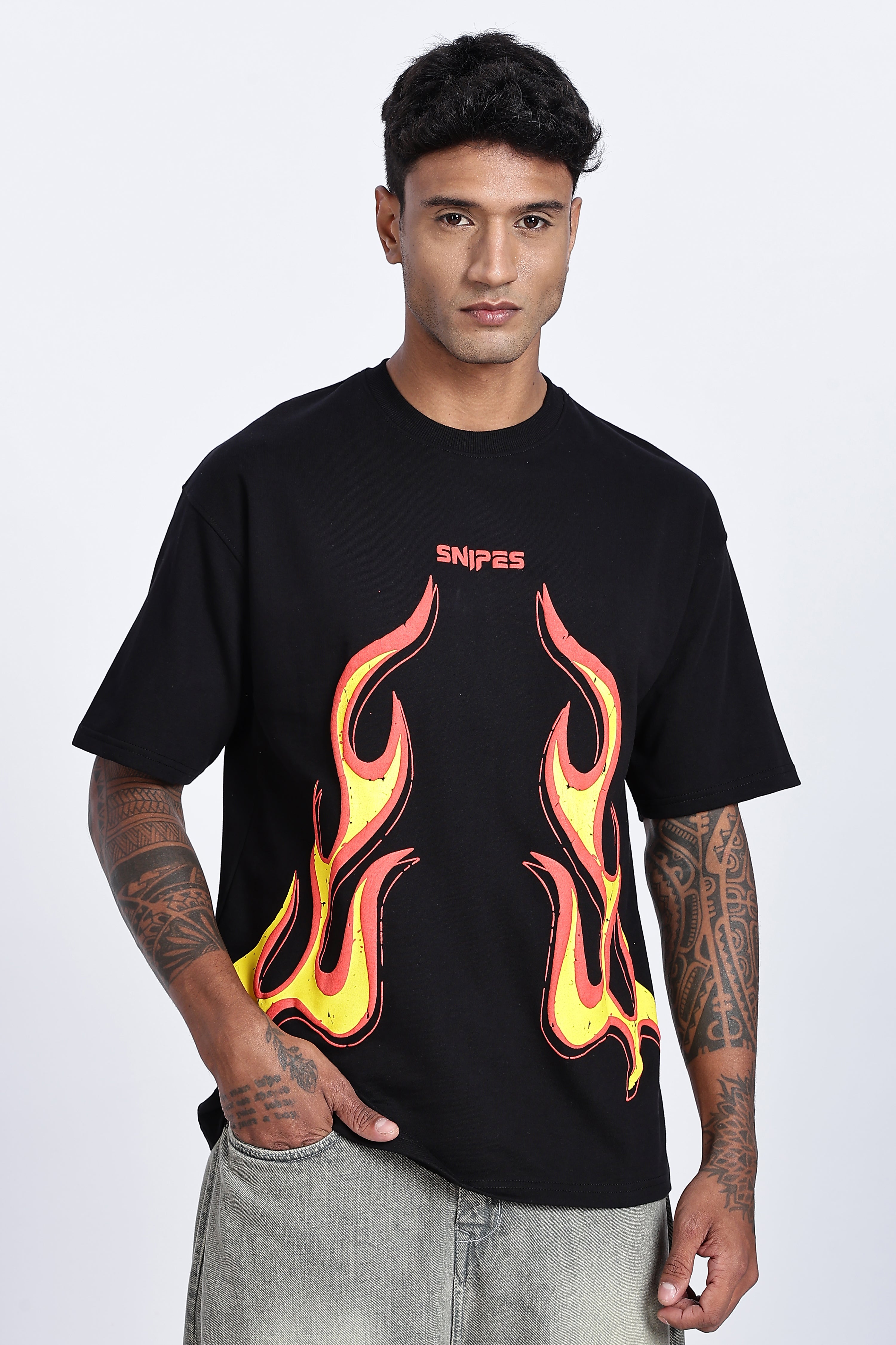 Flame Graphic Oversized T-Shirt - Snipes