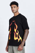 Flame Graphic Oversized T-Shirt - Snipes