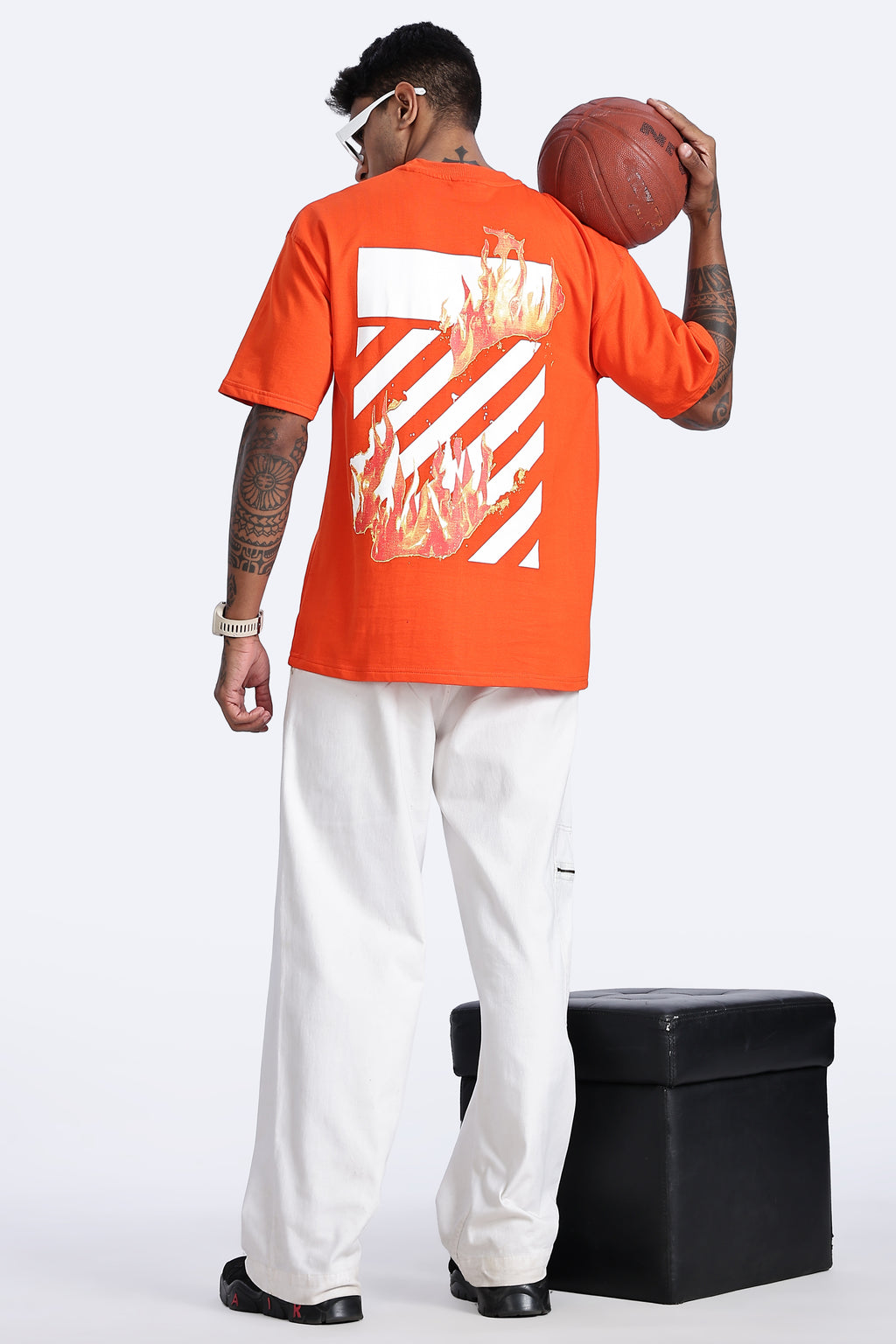 SNIPES Flame Stripe Oversized T-Shirt - Snipes