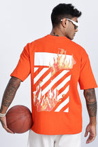 SNIPES Flame Stripe Oversized T-Shirt - Snipes