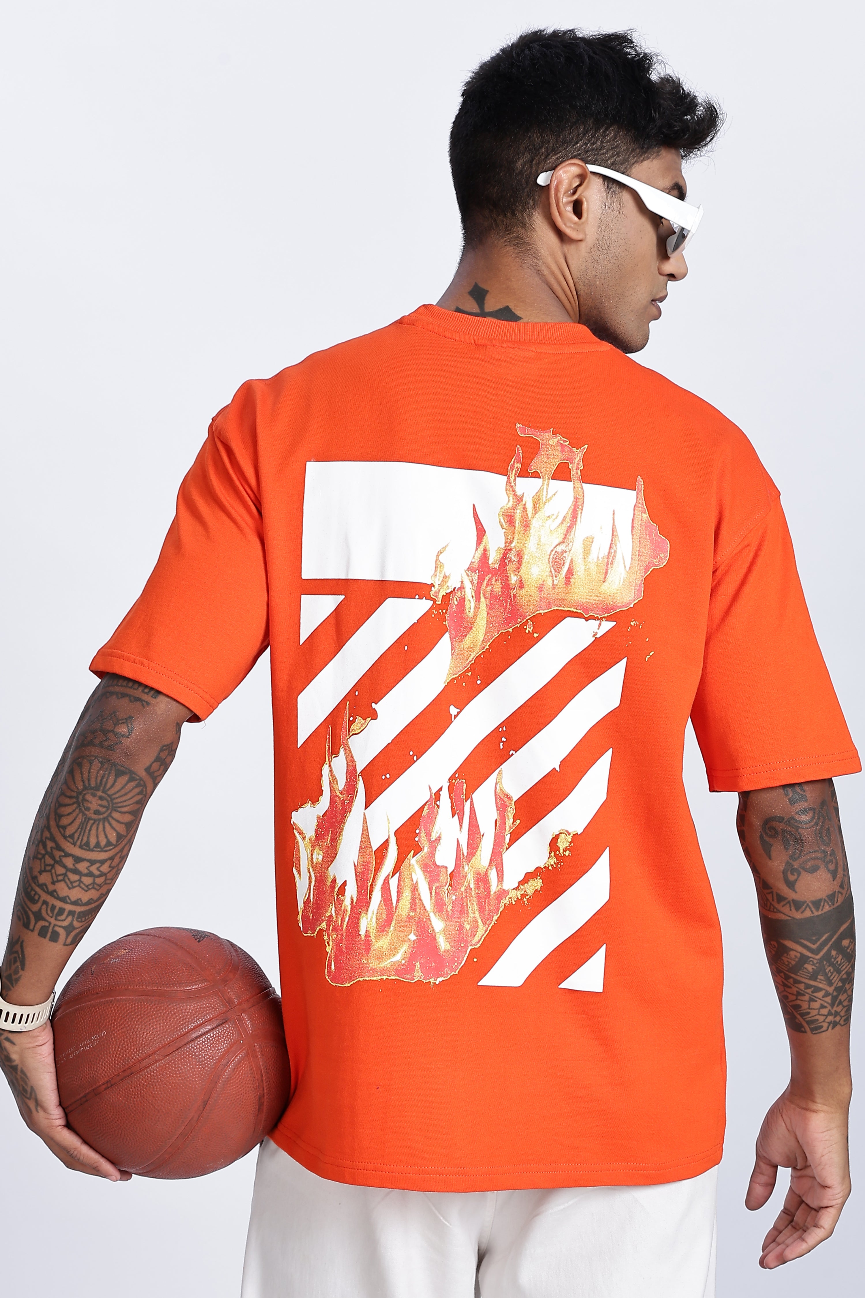 SNIPES Flame Stripe Oversized T-Shirt - Snipes