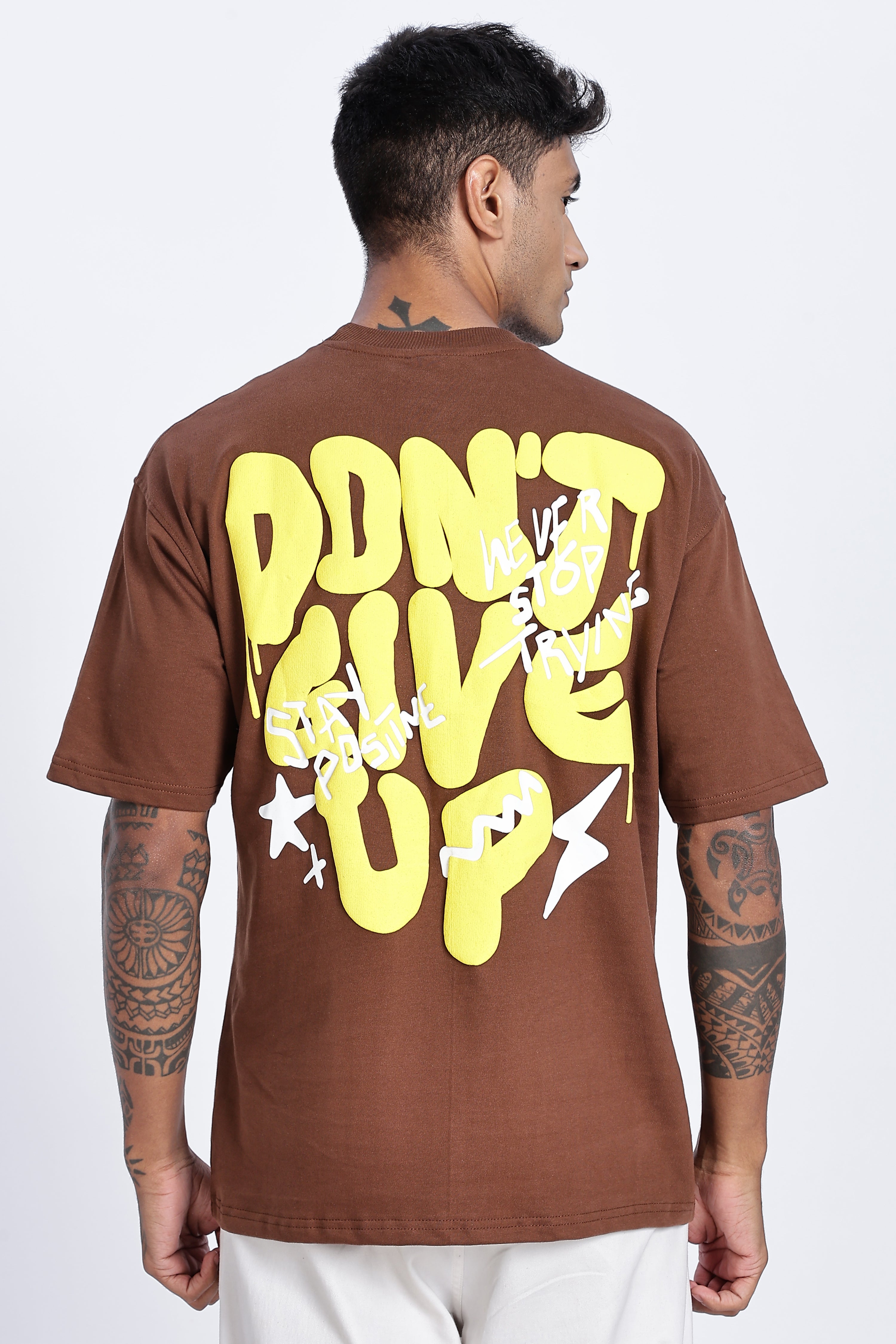 Don't Give Up Graphic Oversized T-Shirt Secondary image