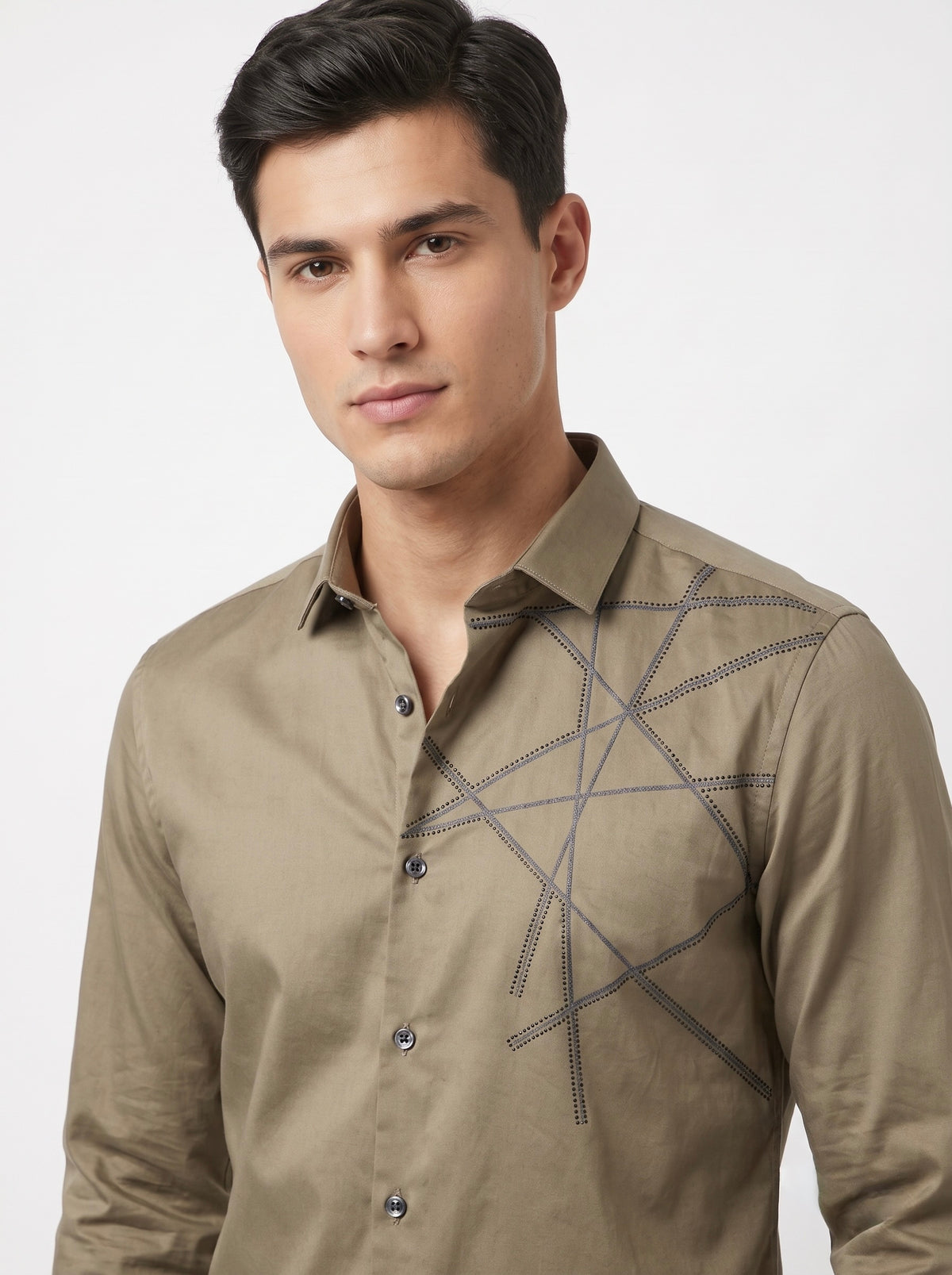 Men’s Abstract Line Full Sleeve Party Wear Shirt - Snipes