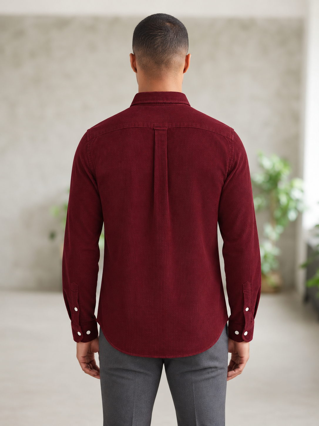 Men’s Corduroy Shirt with Button-Down Collar - Snipes
