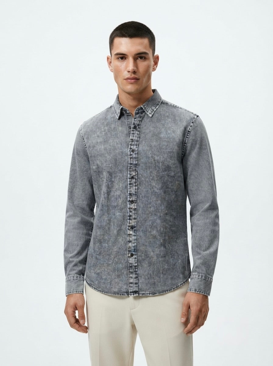 Men’s Full Sleeve Denim Casual Shirt
