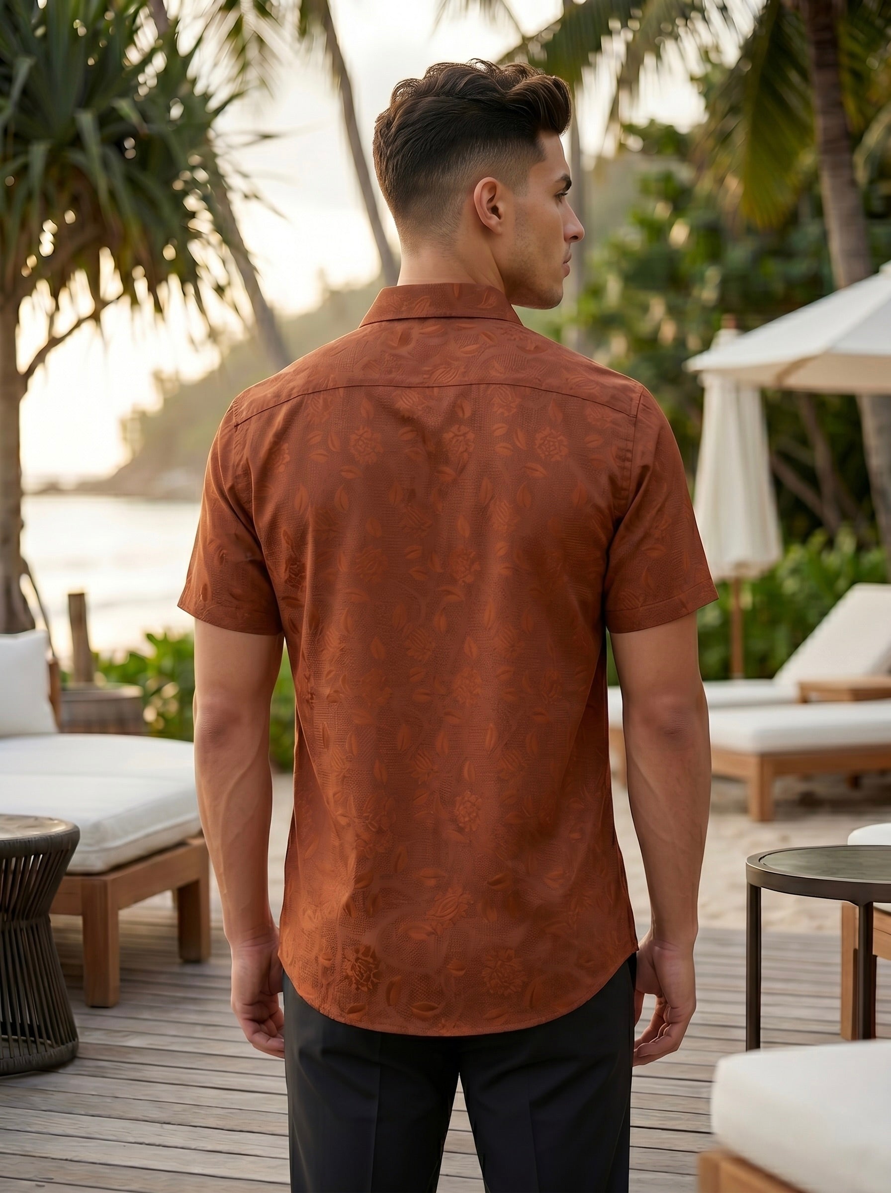 Floral Textured Jacquard Shirt